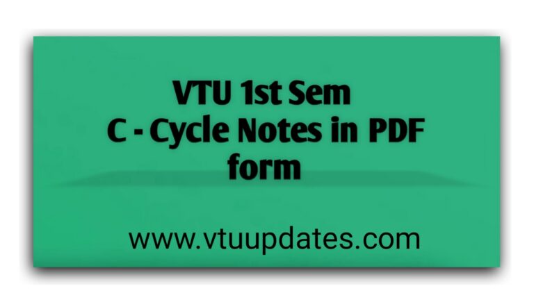 VTU C-cycle notes in pdf