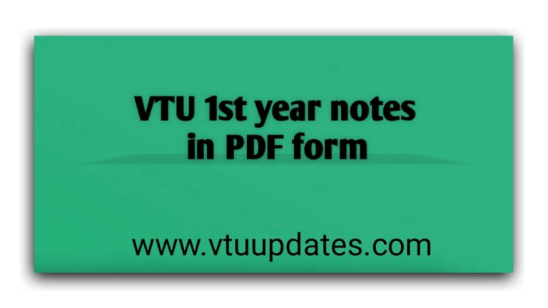 vtu first year notes in pdf
