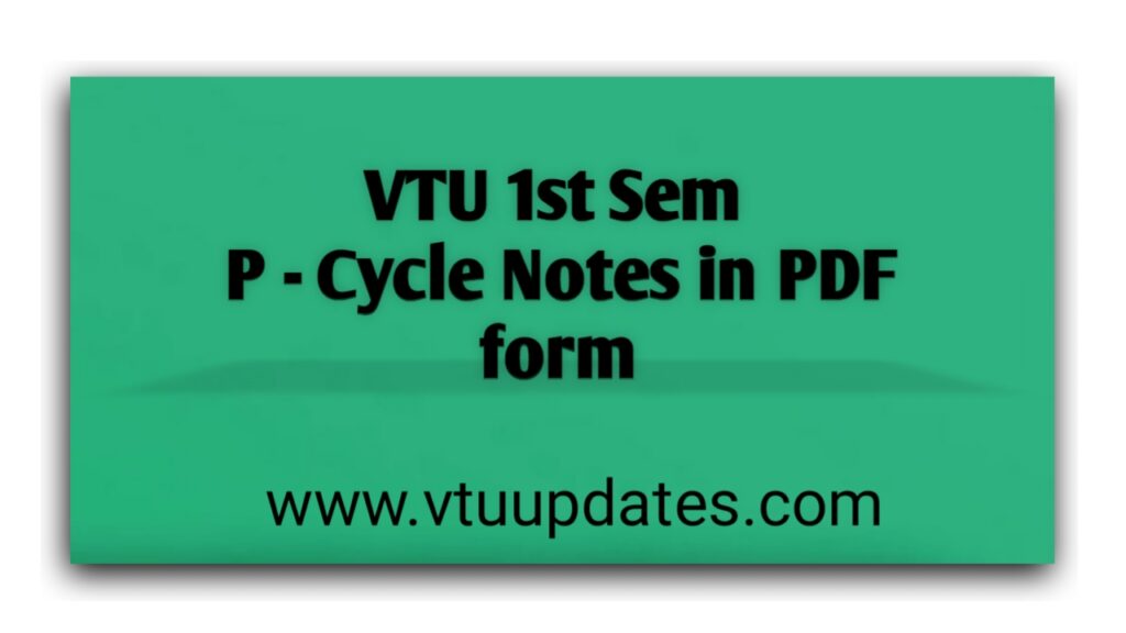 vtu p-cycle notes pdf downlaod