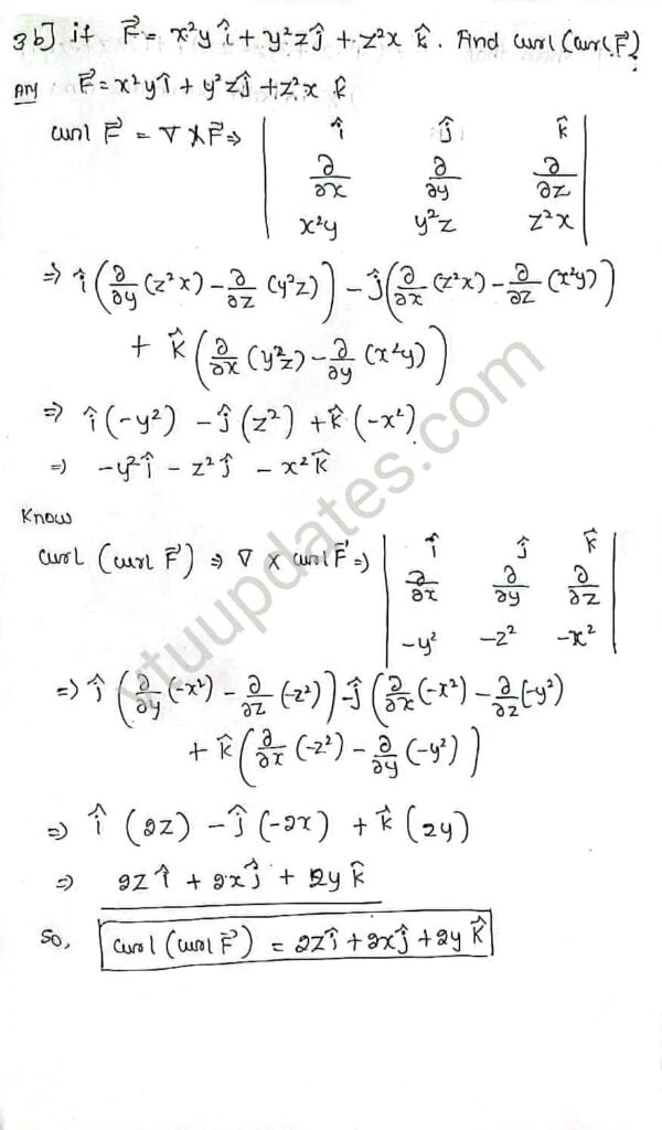 find 𝐶𝑢𝑟𝑙(𝐶𝑢𝑟𝑙𝐹⃗) - VTU Updates