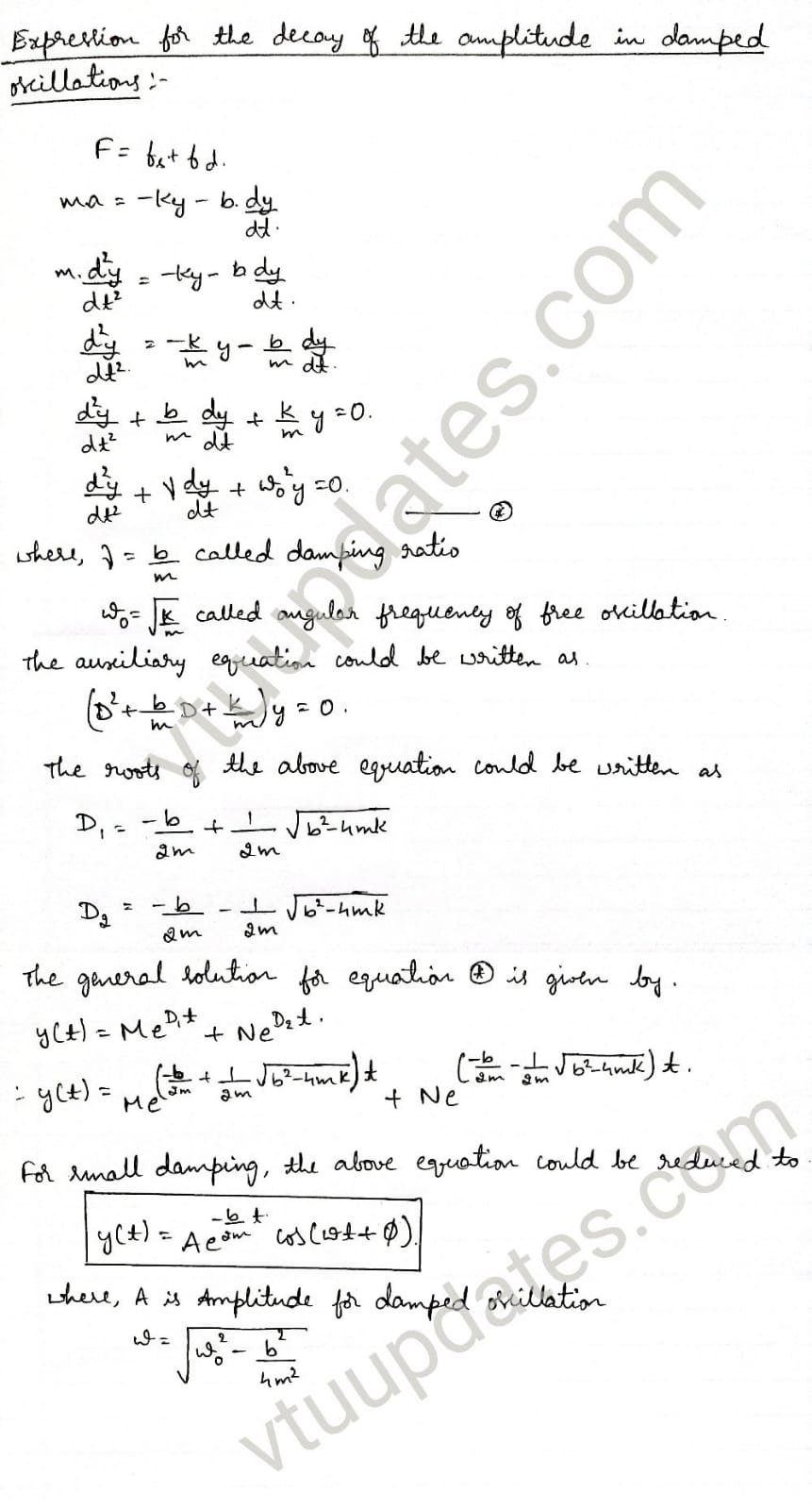 What are damped oscillations? Discuss the theory of damped oscillations