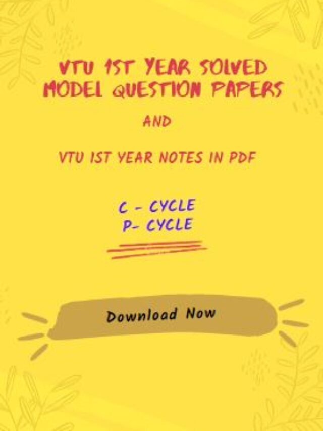 VTU First Year Notes and Solved Model Question Paper