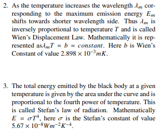 Spectral distribution energy in the black body radiation spectrum | explain Wien’s displacement law