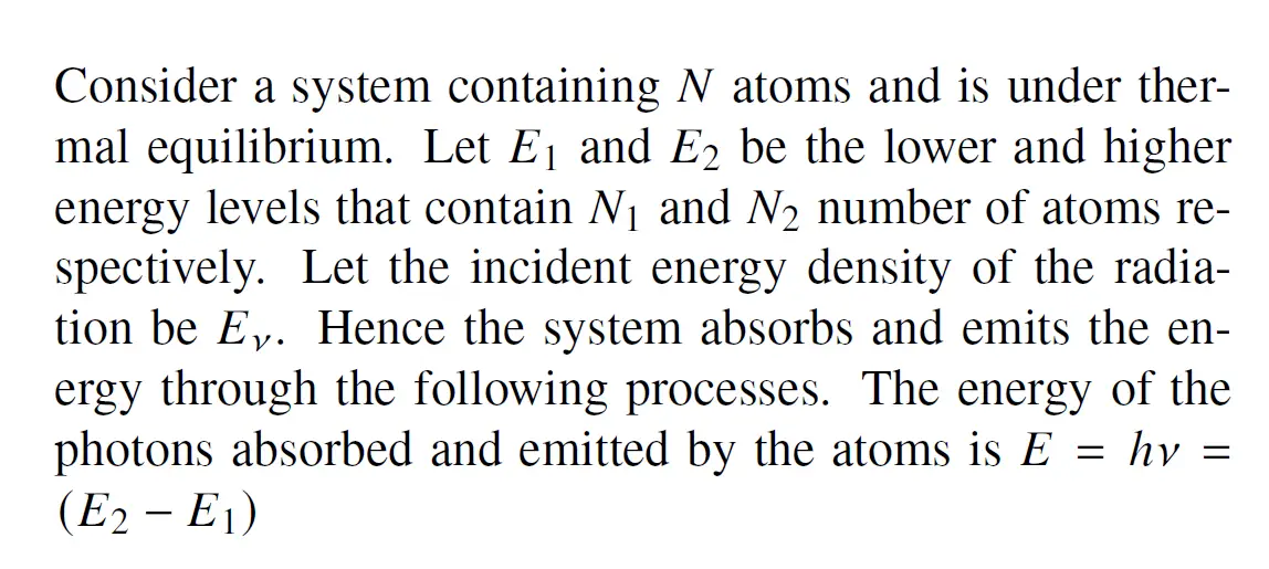 Obtain The Expression For Energy Density Using Einstein’s A And B ...