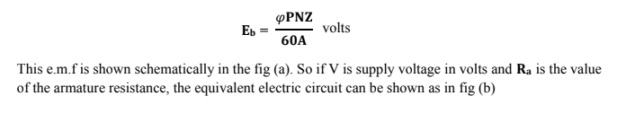 5.B] How back emf regulates the armature current in a D.C. Motor? Explain with relevant equations.