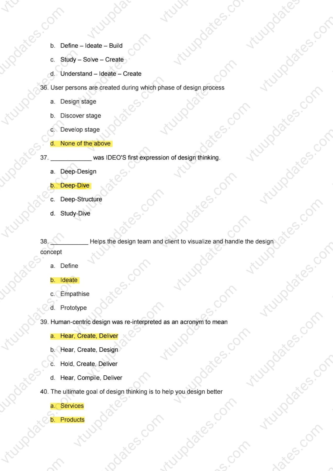 VTU 1st Year IDT Solved Model Question Paper [set 2] With Answer 2022