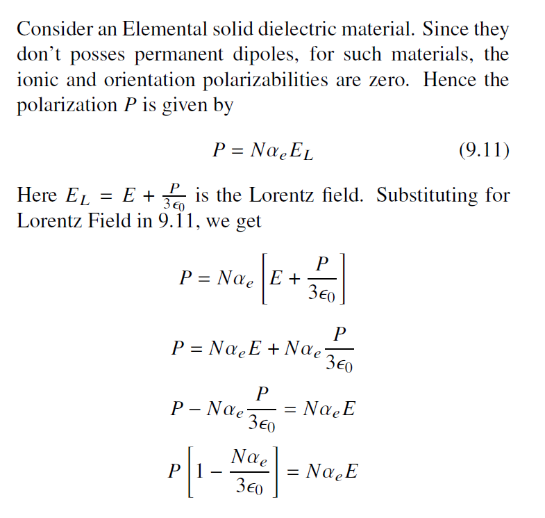 Clausius-Mossotti equation.