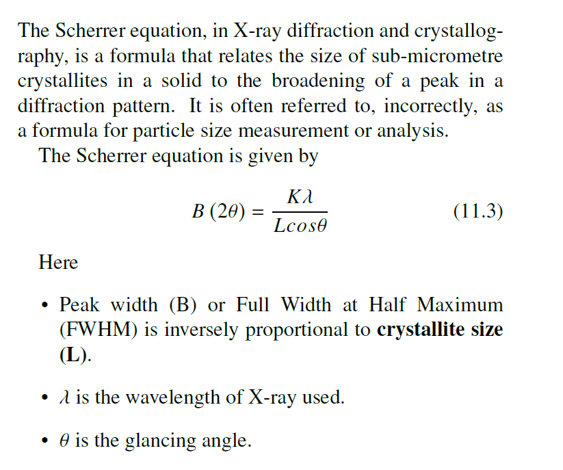 Scherrer’s equation