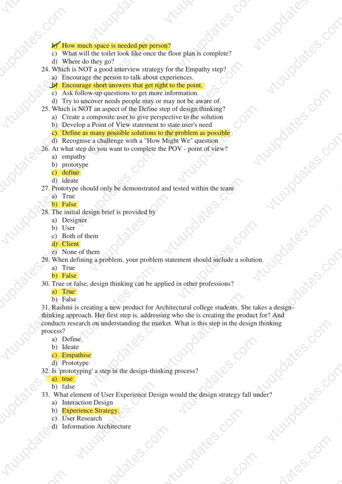 VTU 1st Year IDT Solved Model Question Paper [set 1] with answer 2022