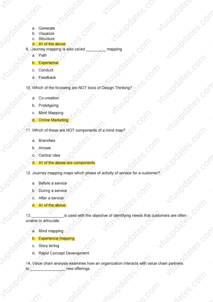 VTU 1st Year IDT Solved Model Question Paper [set 2] with answer 2022