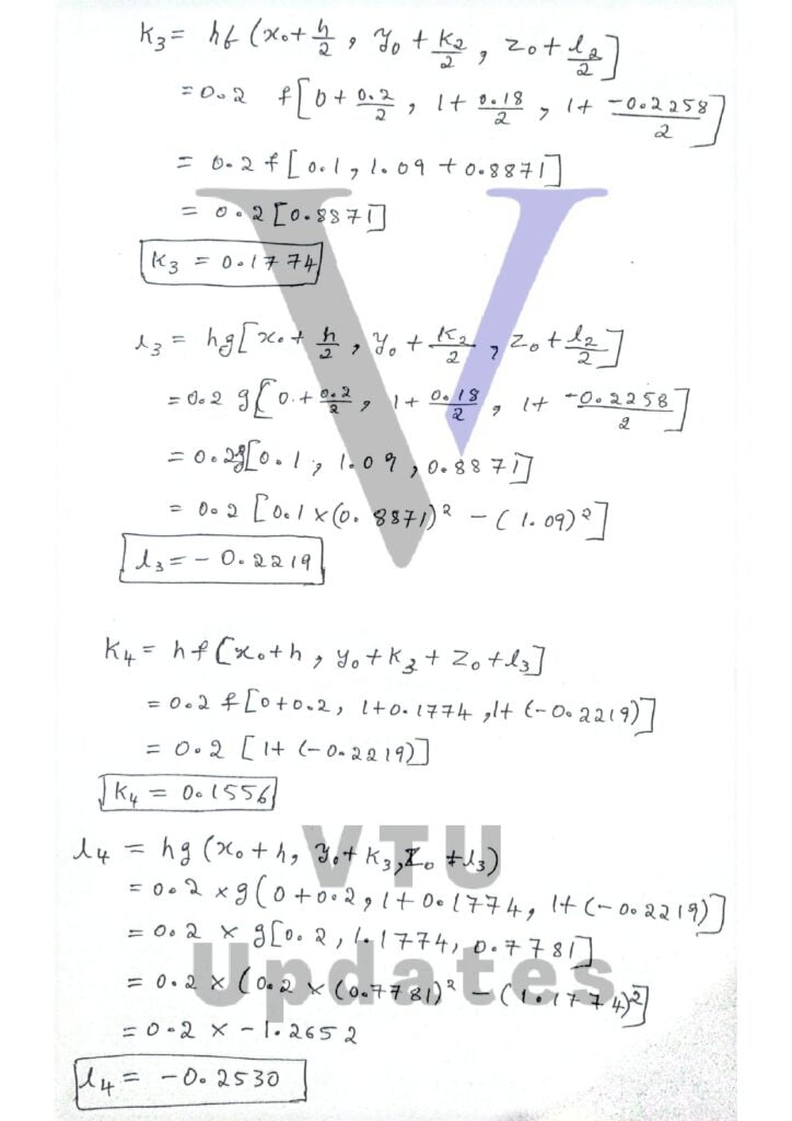 Using Runge –Kutta method of order four, solve