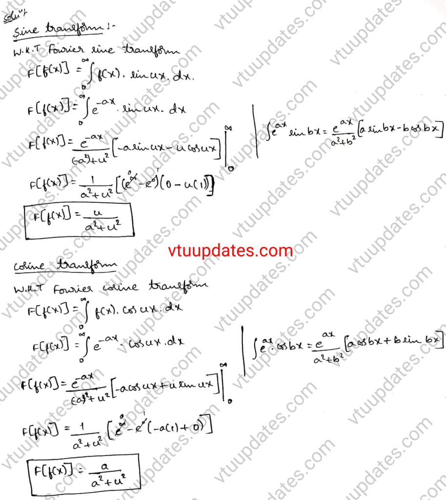 Find the Fourier cosine and sine transforms