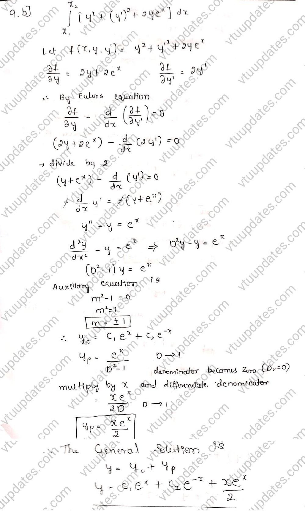 Find the extremals of the functional - VTU Updates