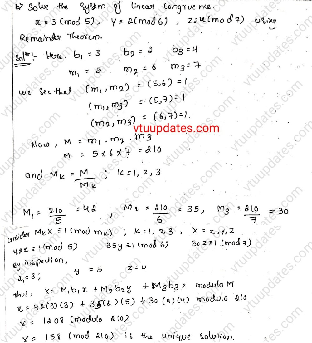 Solve The System Of Linear Congruence Vtu Updates 3853